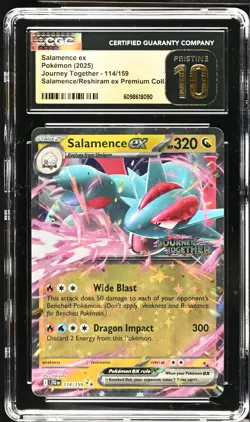 CGC 10 PRISTINE Salamence Ex 114/159 JOURNEY TOGETHER STAMPED Pokemon Card 090 - Image 1