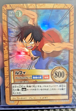 BANDAI One Piece Hyper Battle C428 LUFFY HOLO FOIL SCARCE EARLY CARD - Image 1
