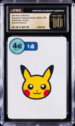 2025 POKEMON PLAYING CARDS JPN 4TH PLACE PIKACHU CGC 10 PRISTINE - Image 1