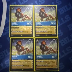 Disney Lorcana Mufasa Storyborne Mentor King 104/204 First Chapter Lot 4 Cards - Image 1