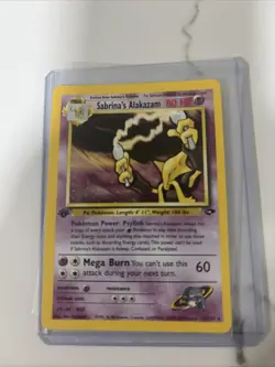 Pokemon Sabrina's Alakazam 1st Edition Gym Challenge - NM SWIRL By The Hand - Image 1