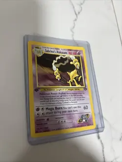Pokemon Sabrina's Alakazam 1st Edition Gym Challenge - NM SWIRL By The Hand - Image 3