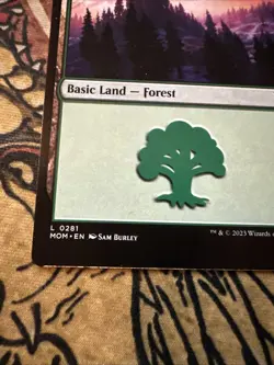Mtg Magic Miscut Misprint Error Forest 281 MOM Card - Image 2