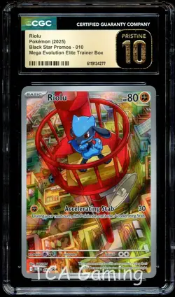 CGC 10 PRISTINE Riolu 010 MEP Illustration Rare PROMO MEP010 Pokemon Card 277 - Image 1