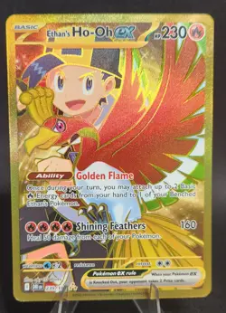 Ethan’s Ho-Oh ex Gold Secret Rare 239/182 DRI Pokemon Card Hyper Rare NM - Image 1