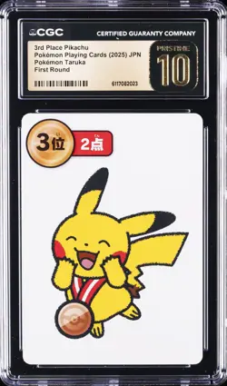 2025 POKEMON PLAYING CARDS JPN 3RD PLACE PIKACHU CGC 10 PRISTINE - Image 1