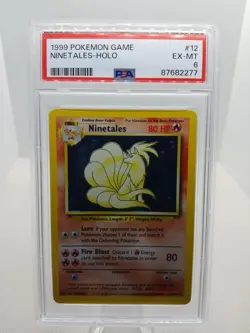 1999 Pokemon Game Card Ninetales #12 Holo Psa 6 Ex Unlimited Wotc Nintendo - Image 1
