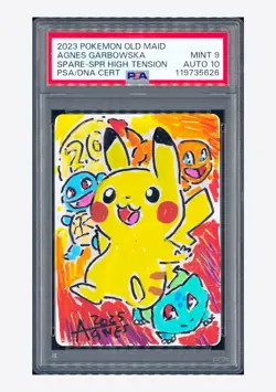 Pokemon PSA 9 AUTO 10 Spare Card Agnes Garbowska 2023 Old Maid Japanese - Image 1