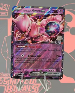 Team Rocket's Mewtwo ex 216 Sv: Scarlet & Violet Promo Cards Holo Free Shipping - Image 1