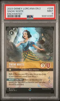 2023 Disney Lorcana Rise Of The Floodborn SNOW WHITE #206 MINT PSA 9 Enchanted - Image 1