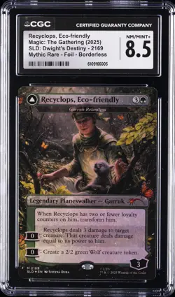 2025 MTG MYTHIC RARE FOIL BORDERLESS #2169 RECYCLOPS ECO-FRIENDLY CGC 8.5 - Image 1