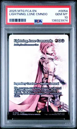 2025 MTG FINAL FANTASY THROUGH THE AGES #0054 LIGHTNING LONE COMMANDO PSA 10 - Image 1