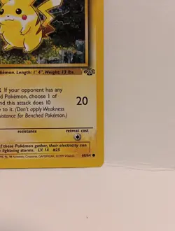1999 Pokemon PIKACHU Jungle Set 1ST EDITION 60/64 WOTC NM Fast Shipping Authenti - Image 4