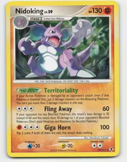 2009 Pokemon, Rising Rivals, #29/111 Nidoking, Rare - Image 1