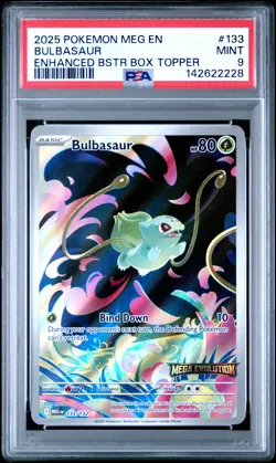 2025 POKEMON MEG EN-MEGA EVOLUTION ENHANCED BOOSTER BOX TOPPER BULBASAUR PSA 9 - Image 1