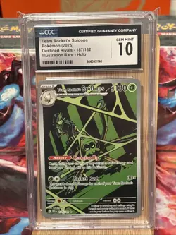 Team Rocket's Spidops *CGC 10* Illustration Rare *Destined Rivals* #187 *Pokemon - Image 1