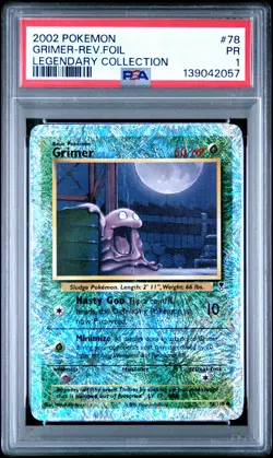 Grimer Reverse Holo PSA 1 Pokemon Legendary Collection #78 - Image 1