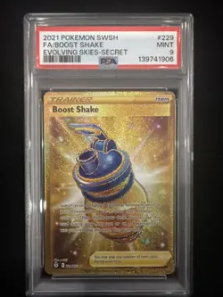 2021 Pokemon Evolving Skies Boost Shake PSA 9 #229 Secret Rare Sword & Shield - Image 1
