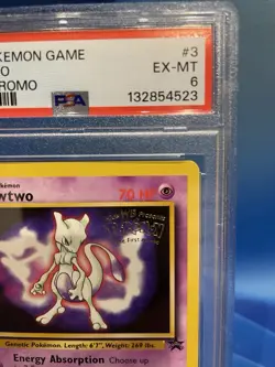 1999 Pokemon Movie Promo Mewtwo WB Gold Stamp PSA 6 - Image 2