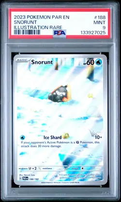 133927025 Snorunt 2023 Pokemon Scarlet Violet Paradox Rift #188 PSA 9 - Image 1