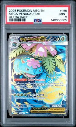 2025 POKEMON MEG EN-MEGA EVOLUTION ULTRA RARE #155 MEGA VENUSAUR EX PSA 9 - Image 1