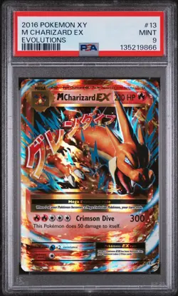 2016 POKEMON XY EVOLUTIONS #13 M CHARIZARD EX PSA 9 - Image 1