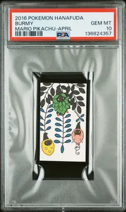 2016 POKEMON HANAFUDA MARIO PIKACHU APRIL BURMY PSA 10 - Image 1