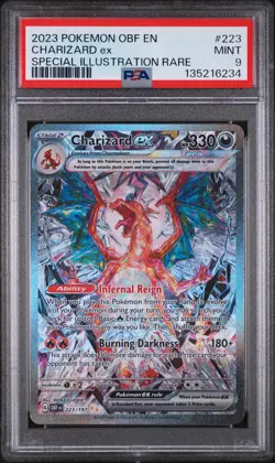 2023 POKEMON OBF EN-OBSIDIAN FLAMES SPECIAL ILLUSTRATION RARE CHARIZARD EX PSA 9 - Image 1
