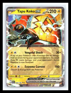 💥 2023 Pokemon SV Paradox Rift PAR EN Tapu Koko EX Holo #068/182 - Image 1