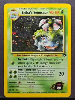 2000 Pokemon WotC Gym Challenge 4/132 – Erika's Venusaur – Holo Swirl – LP - Image 1