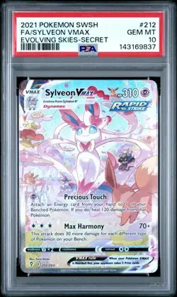 PSA 10 Gem Mint Pokemon Evolving Skies Sylveon VMAX 212/203 Secret Rare Full Art - Image 1