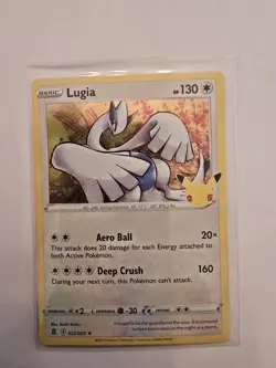 Pokemon TCG Lugia Celebrations Holo Rare Card 022/025 25th Anniversary - Image 1