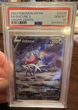PSA 10 SUICUNE V FULL ART SWSH CROWN ZENITH #GG38/GG70 2023 POKEMON CARD - Image 1
