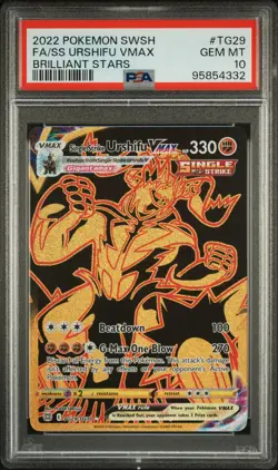 2022 POKEMON SWSH BRILLIANT STARS #TG29 FA/SINGLE STRIKE URSHIFU VMAX PSA 10 - Image 1