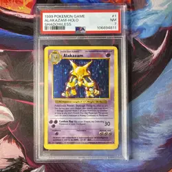 Pokemon Alakazam Base Set Shadowless Holo Rare #1 PSA 7 - Image 1