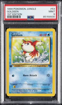 1999 POKEMON JUNGLE 1ST EDITION #53 GOLDEEN PSA 9 - Image 1