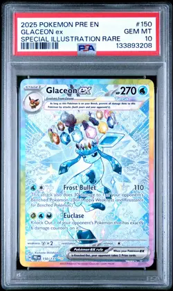 2025 POKEMON PRE SPECIAL ILLUSTRATION RARE #150 GLACEON EX PSA 10 - Image 1