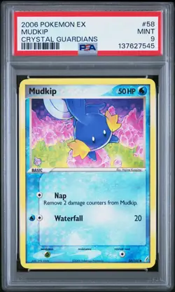 2006 POKEMON EX CRYSTAL GUARDIANS #58 MUDKIP PSA 9 - Image 1