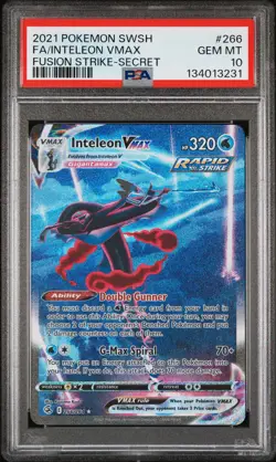 2021 POKEMON SWORD & SHIELD FUSION STRIKE SECRET FULL ART/INTELEON VMAX PSA 10 - Image 1