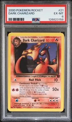 2000 POKEMON ROCKET #21 DARK CHARIZARD PSA 6 - Image 1