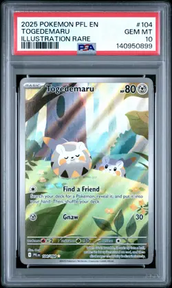 2025 POKEMON PFL EN-PHANTASMAL FLAMES ILLUSTRATION RARE #104 TOGEDEMARU PSA 10 - Image 1