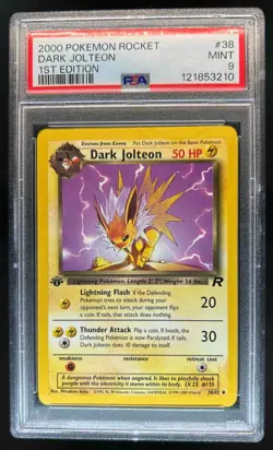 2000 Pokemon Team Rocket First Edition Dark Jolteon #38/82 PSA 9 - Image 1