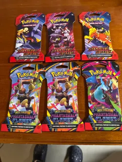 Pokemon TCG: Destined Rivals , Phantasmal Flame Blister Pack - Sealed - Lot Of 6 - Image 1