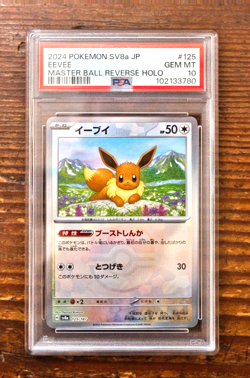 PSA 10 Eevee Master Ball 125/187 sv8a Terastal Festival Japanese Pokemon Card - Image 1