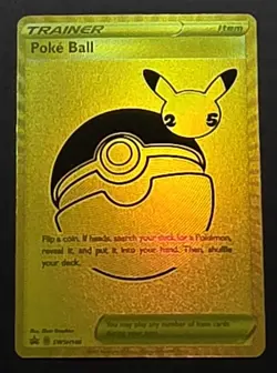 🌟🌟 Pokemon Poke Ball Gold Celebrations Ultra Premium Lim. Trainer PIKACHU 🌟🌟 - Image 1