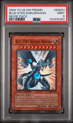 2004 YU-GI-OH! PROMO MOVIE PACK #EN001 BLUE-EYES SHINING DRAGON PSA 9 - Image 1