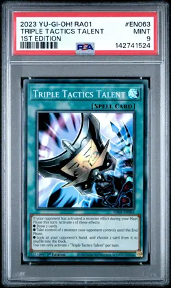 2023 YU-GI-OH! RA01-25TH ANV RARITY COLL 1ST ED TRIPLE TACTICS TALENT PSA 9 - Image 1
