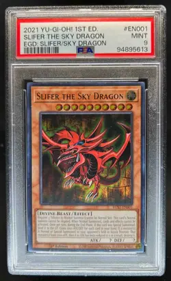 2021 Yu-Gi-Oh! Slifer the Sky Dragon English 1st Edition #EGS1-EN001 PSA 9 - Image 1