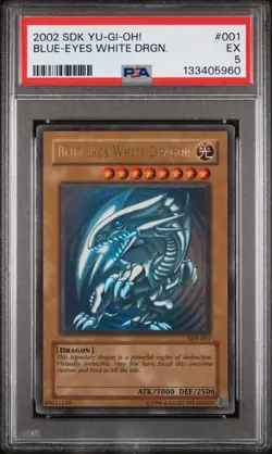 2002 YU-GI-OH! STARTER DECK: KAIBA #001 BLUE-EYES WHITE DRAGON PSA 5 - Image 1