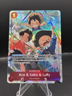 Ace & Sabo & Luffy Alt Art OP13-007 Carrying On His Will One Piece TCG - Image 1